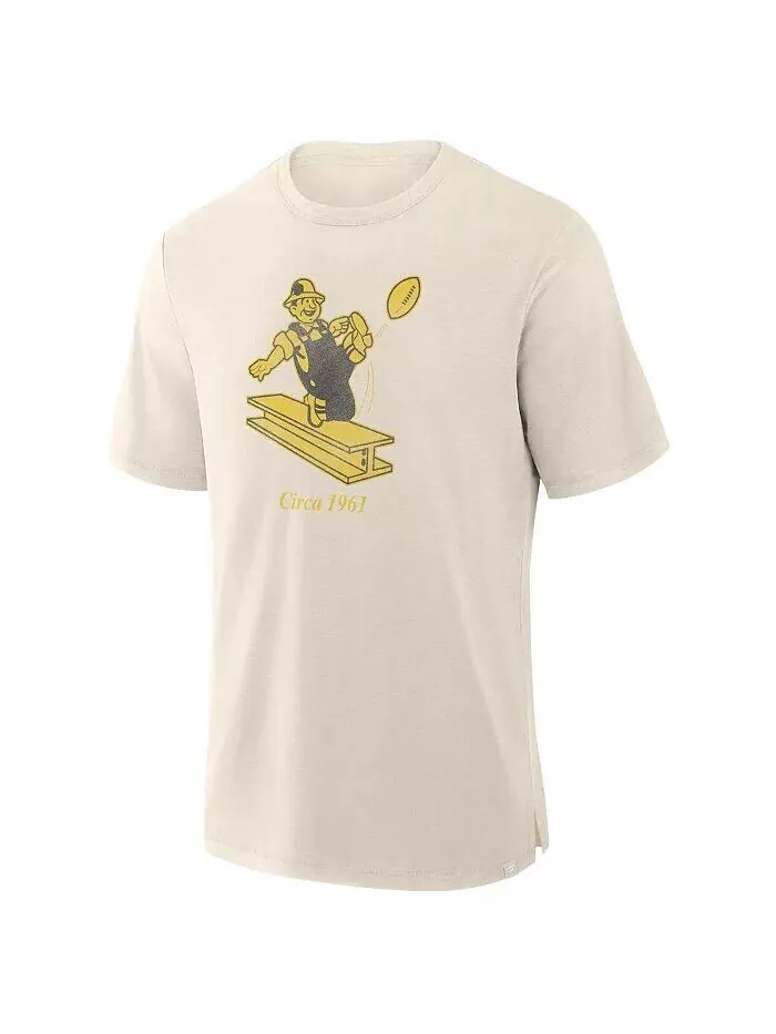 Мужская кремовая футболка Pittsburgh Steelers Slub Fanatics — изображение 2 из 3