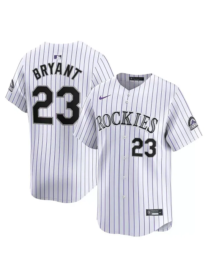 Мужская белая лимитированная игровая футболка Kris Bryant Colorado Rockies Nike — изображение 1 из 3