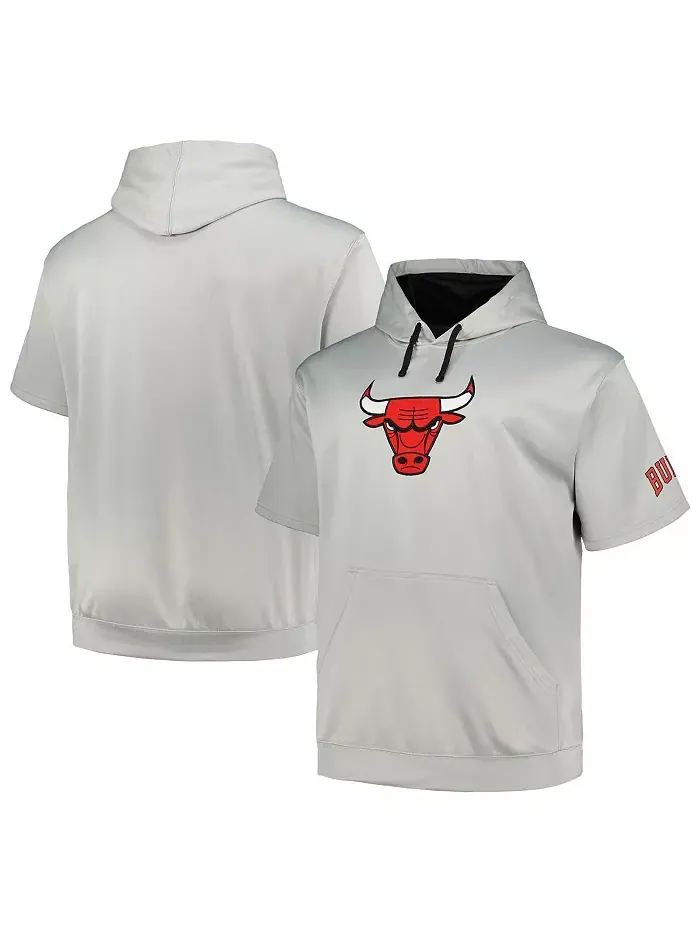 Мужская толстовка с капюшоном Chicago Bulls Big and Tall Logo, серебристая Fanatics — изображение 1 из 3