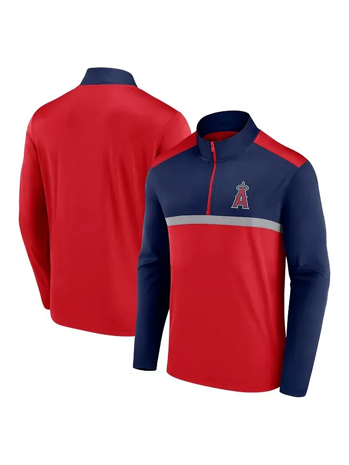Мужская красная толстовка Los Angeles Angels Unstoppable с молнией на четверть Fanatics — изображение 1 из 3