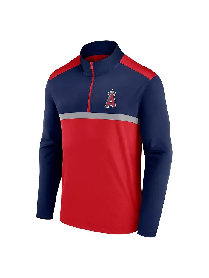 Мужская красная толстовка Los Angeles Angels Unstoppable с молнией на четверть Fanatics — изображение 2 из 3