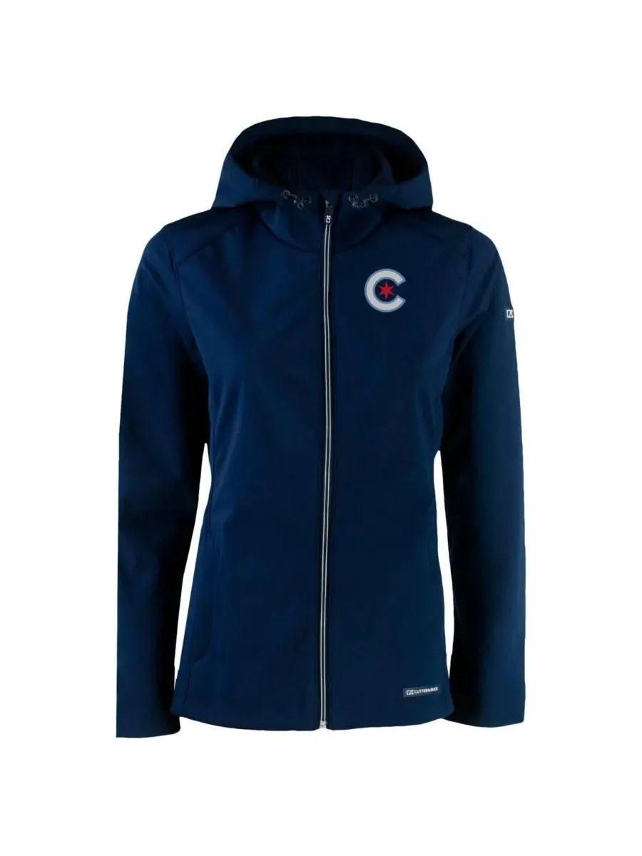 Женская куртка-худи с капюшоном Cutter & Buck Navy Chicago Cubs City Connect Evoke Eco Softshell — изображение 3 из 3