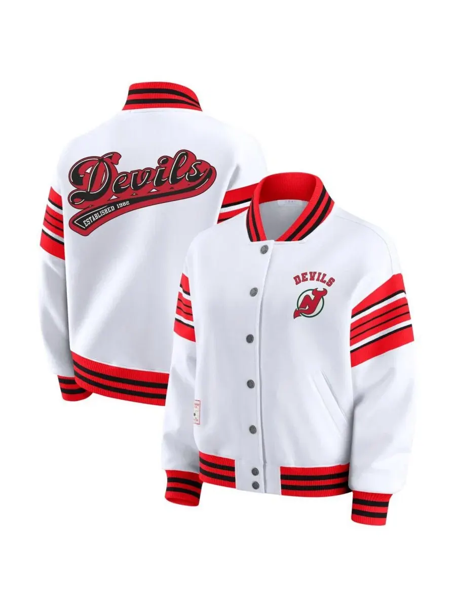 Флисовая куртка-свитшот с полной застежкой New Jersey Devils WEAR by Erin Andrews — изображение 1 из 3, красный белый