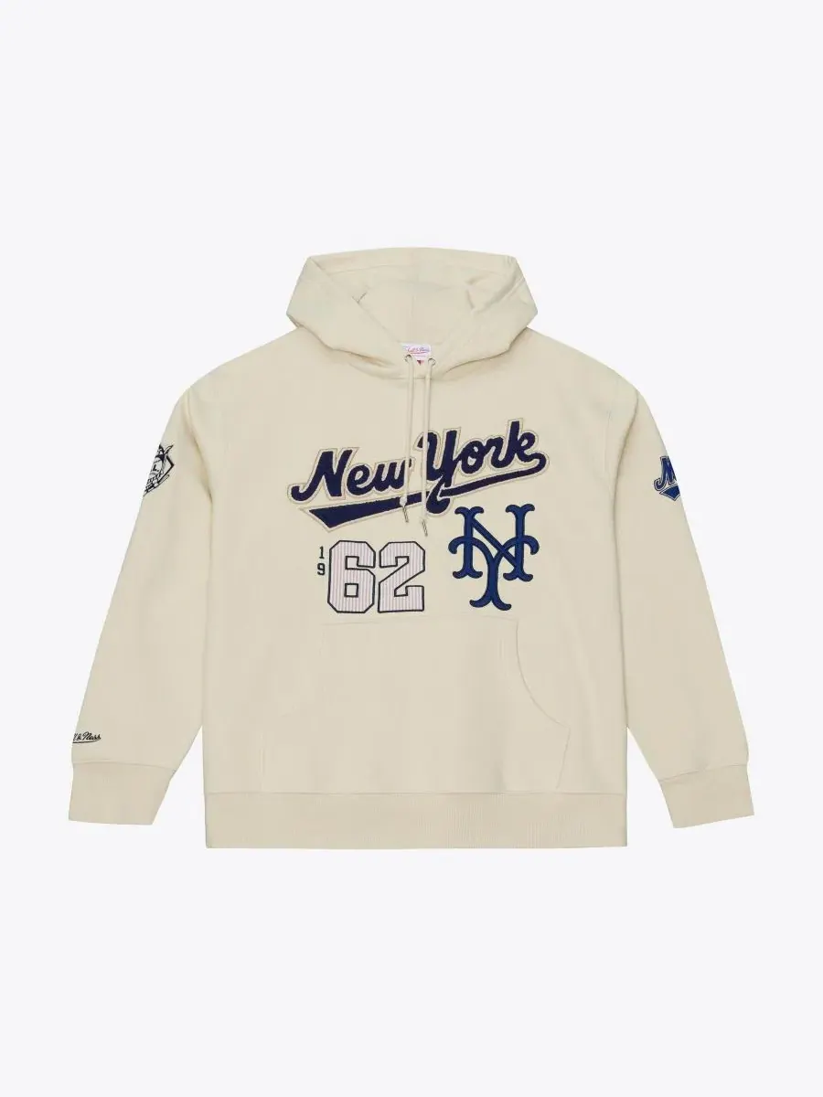 Худи из флиса с вышивкой New York Mets Yacht Rock Mitchell & Ness — изображение 1 из 5, бежевый