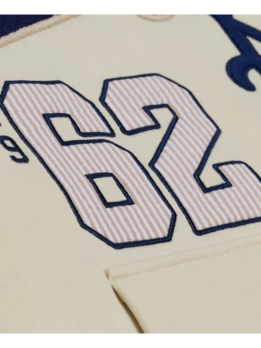 Худи из флиса с вышивкой New York Mets Yacht Rock Mitchell & Ness — изображение 4 из 5, бежевый