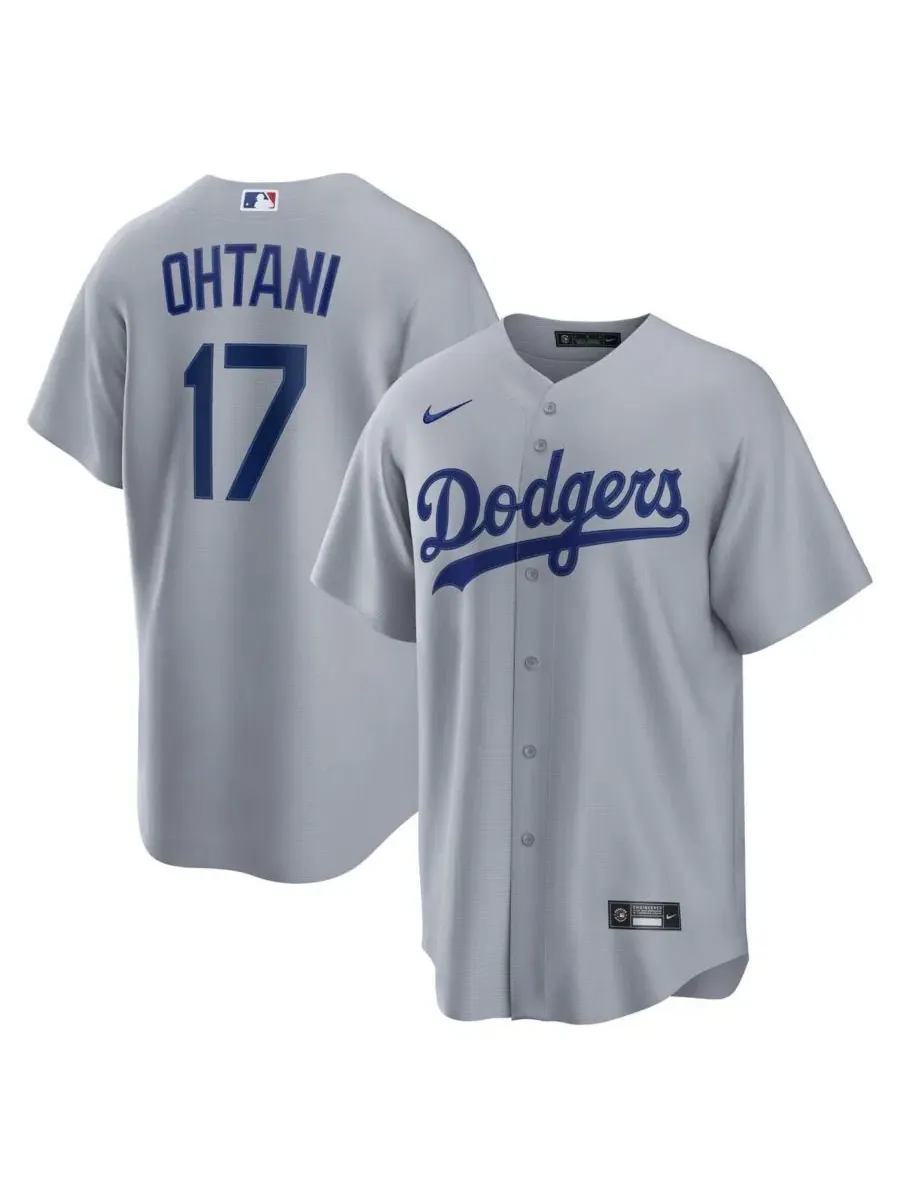 Мужская бейсбольная джерси Shohei Ohtani Los Angeles Dodgers Road Replica Nike — изображение 1 из 3, серый