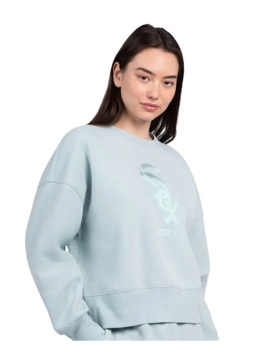 Женский свитшот из флиса свободного кроя с принтом Chicago White Sox Pastels Boxy Fleece Starter — изображение 1 из 3, мята