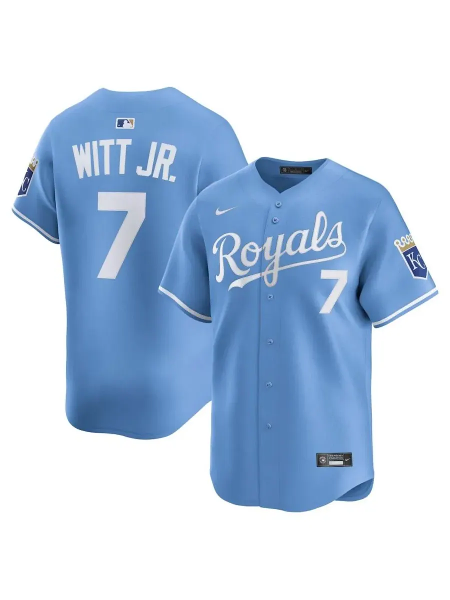 Мужская футболка с принтом Bobby Witt Jr. Light Blue Kansas City Royals Alternate Limited Player — изображение 1 из 3