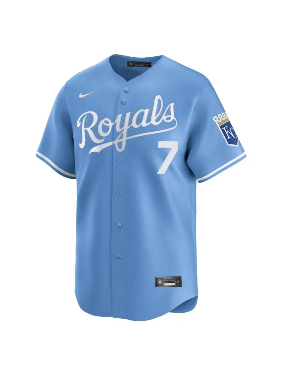 Мужская футболка с принтом Bobby Witt Jr. Light Blue Kansas City Royals Alternate Limited Player — изображение 2 из 3