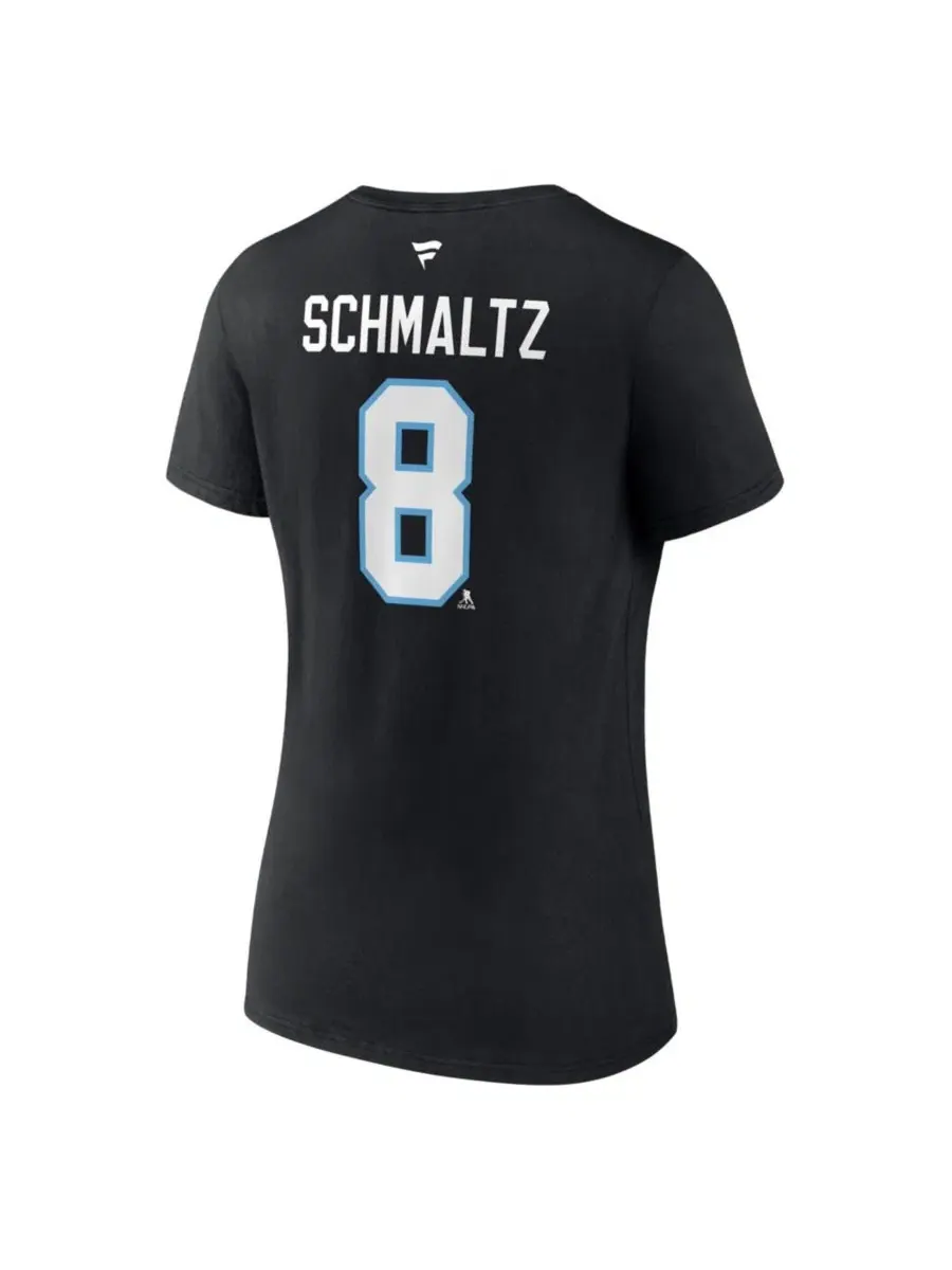 Футболка с V-образным вырезом Nick Schmaltz Authentic Stack Name & Number Fanatics — изображение 2 из 3, черный