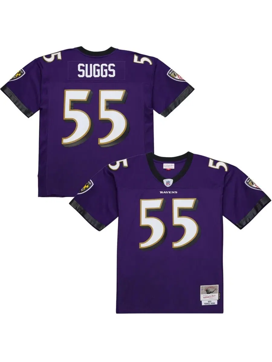 Мужская реплика джерси Legacy 2003 Terrell Suggs Mitchell & Ness — изображение 1 из 5, фиолетовый