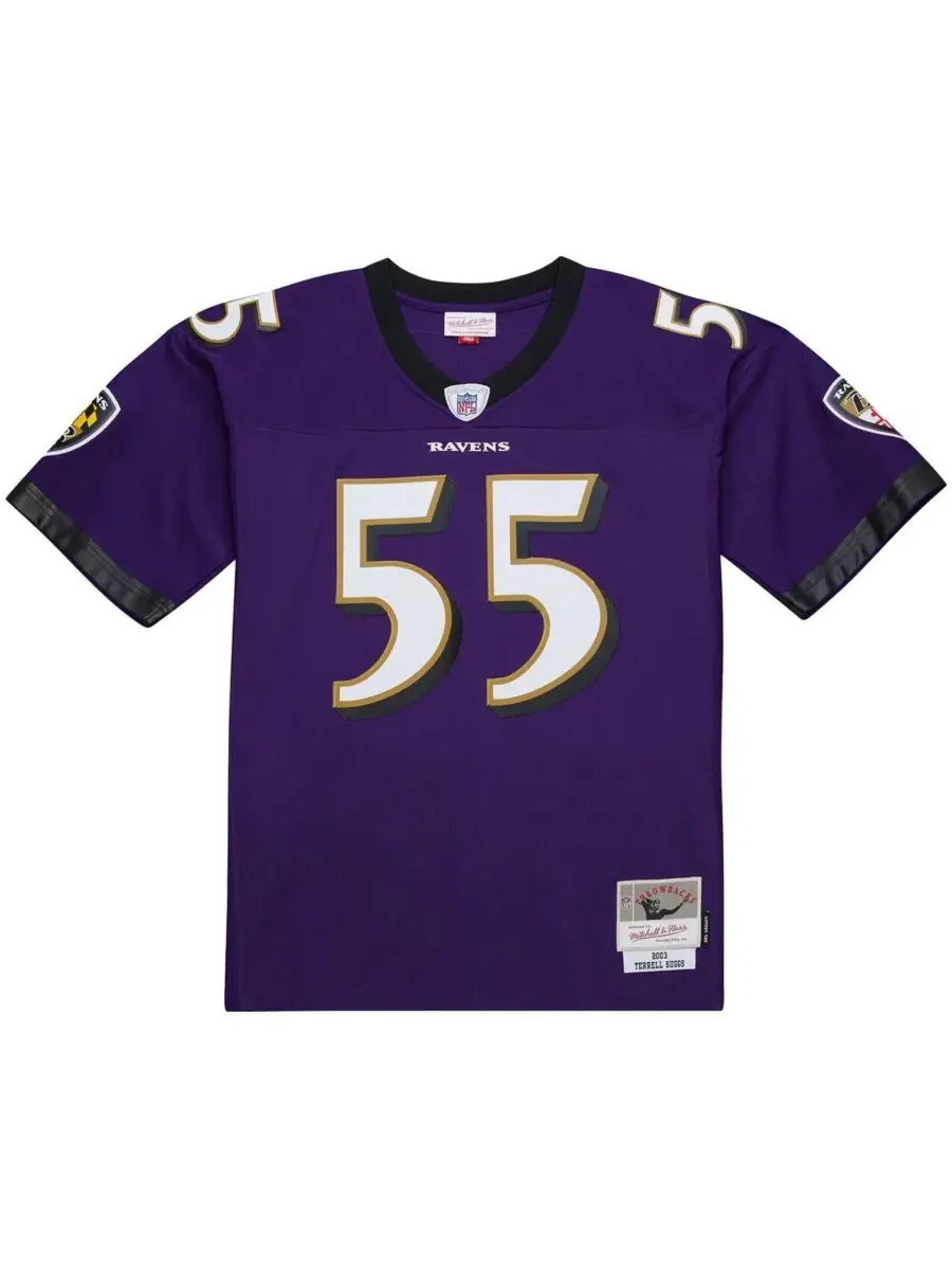 Мужская реплика джерси Legacy 2003 Terrell Suggs Mitchell & Ness — изображение 5 из 5, фиолетовый
