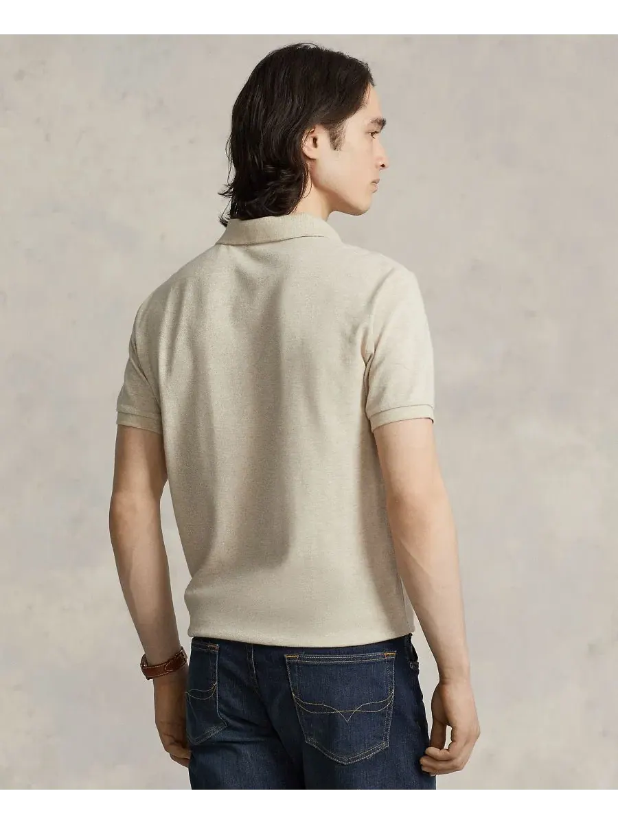 Поло с коротким рукавом, из хлопкового пике, Custom Slim Fit Polo Ralph Lauren, Expedition Dune — изображение 2 из 6