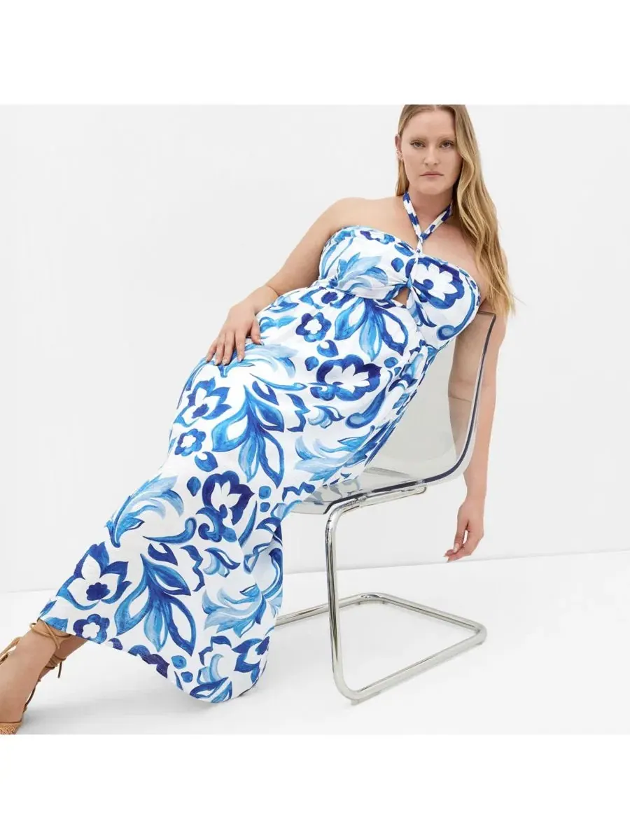 Макси-платье с принтом Peta Serene Print CITY CHIC, Mykonos — изображение 4 из 4
