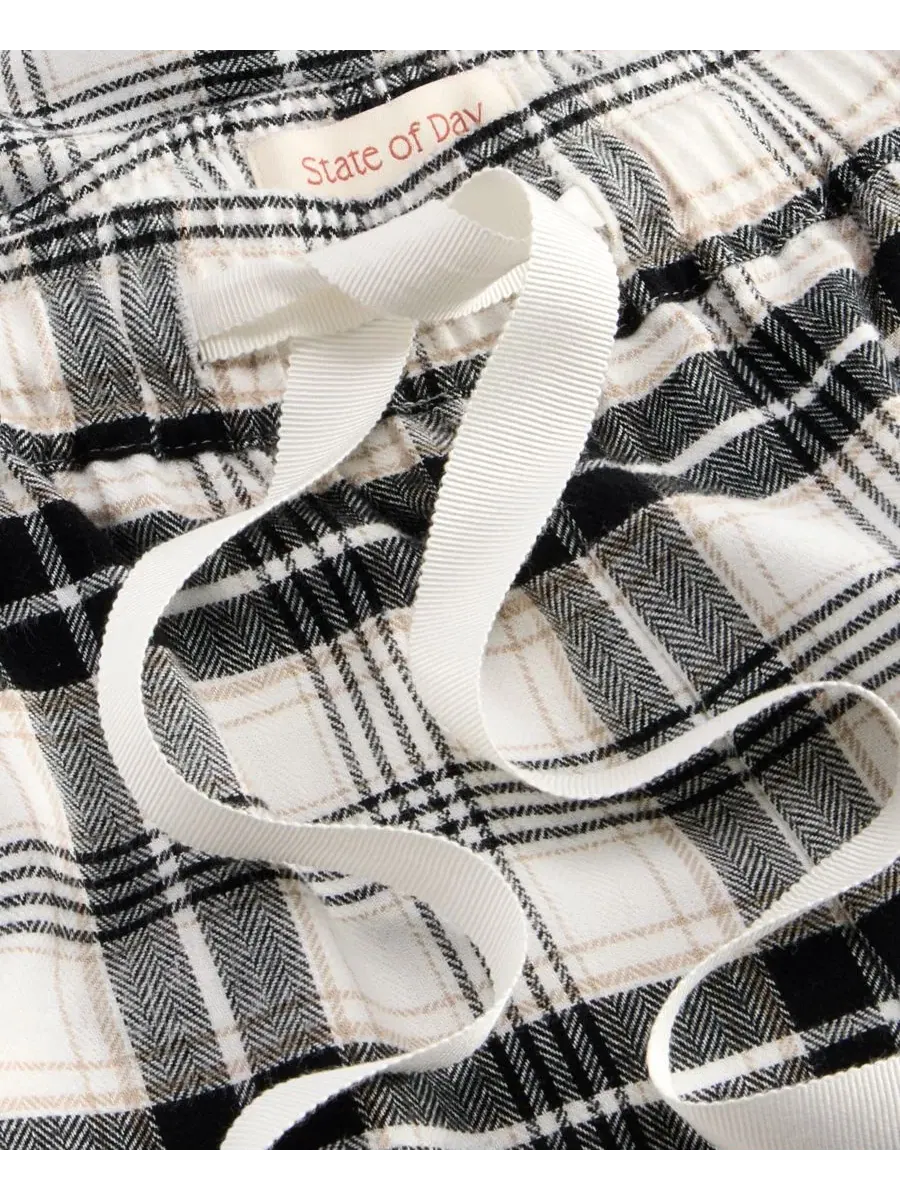 Фланелевые пижамные брюки с завязкой State of Day, Shelby Plaid — изображение 4 из 4