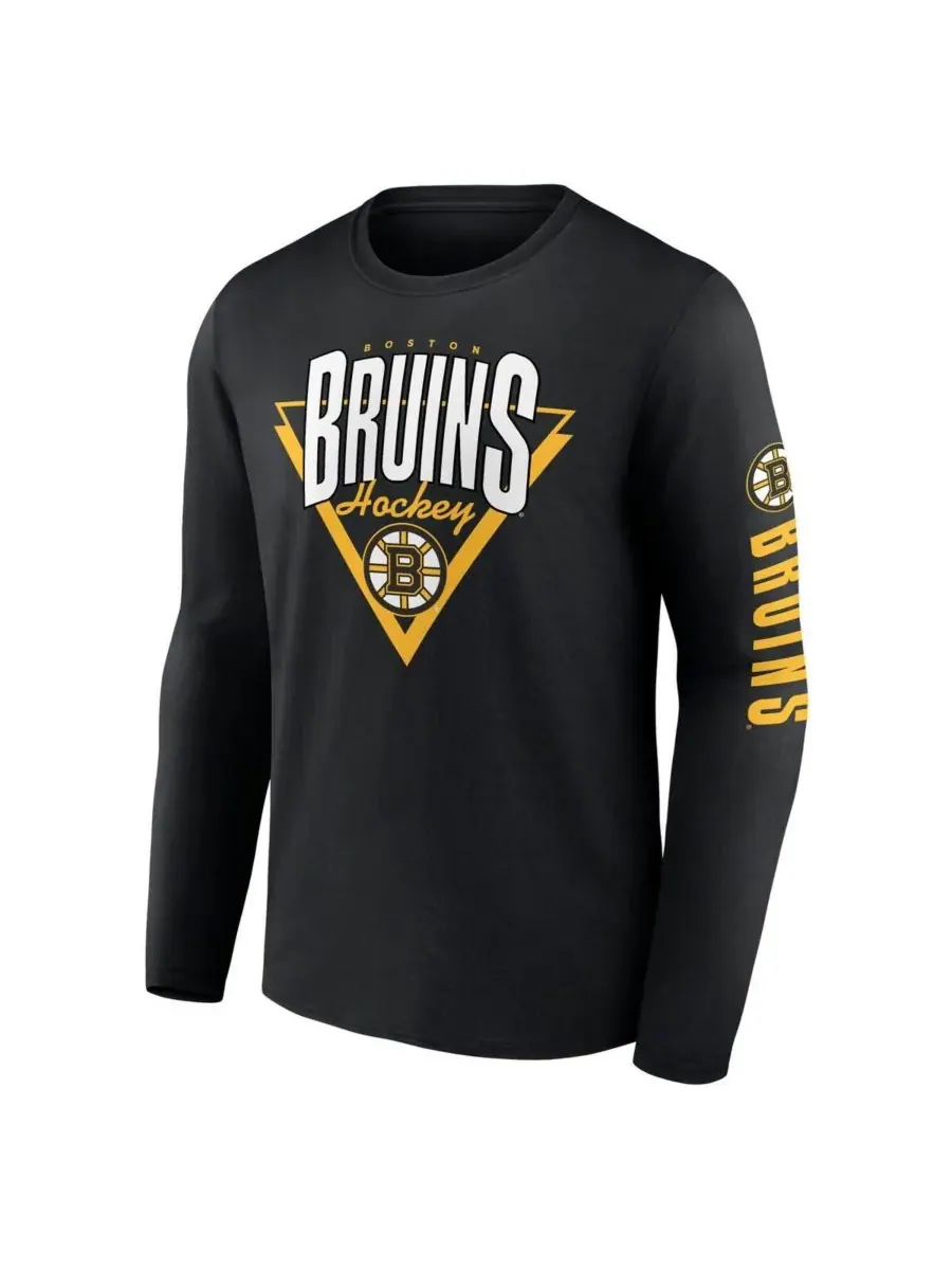 Fanatics Мужская черная футболка с длинным рукавом Boston Bruins Headline — изображение 2 из 3, черный