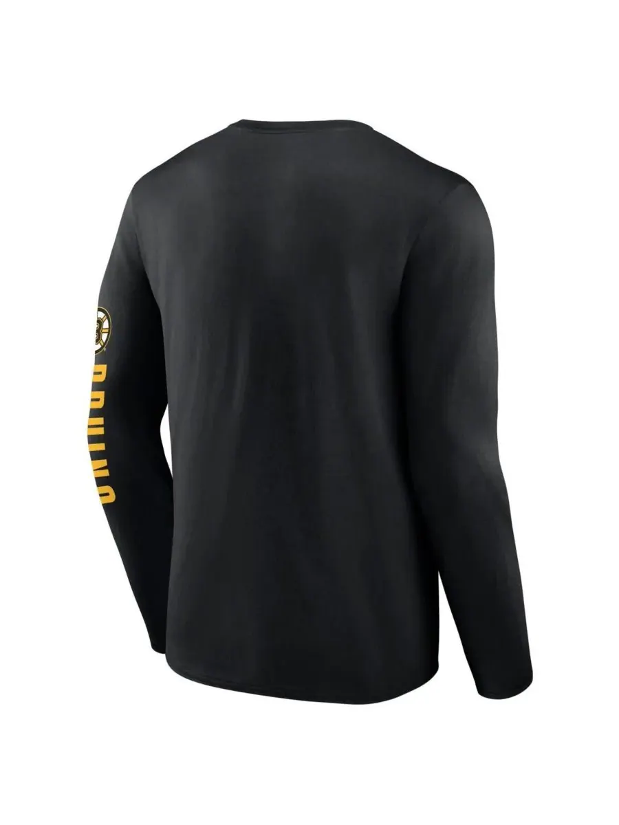 Fanatics Мужская черная футболка с длинным рукавом Boston Bruins Headline — изображение 3 из 3, черный