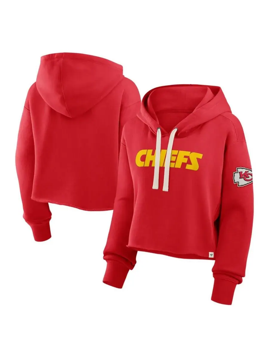 Fanatics Женская красная укороченная толстовка Kansas City Chiefs Oversized Hometown Heritage — изображение 1 из 3, красный