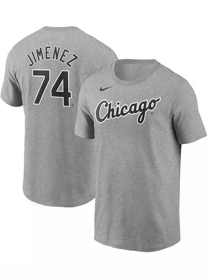 Мужская футболка Heather Grey Chicago White Sox с именем и номером Nike — изображение 1 из 3