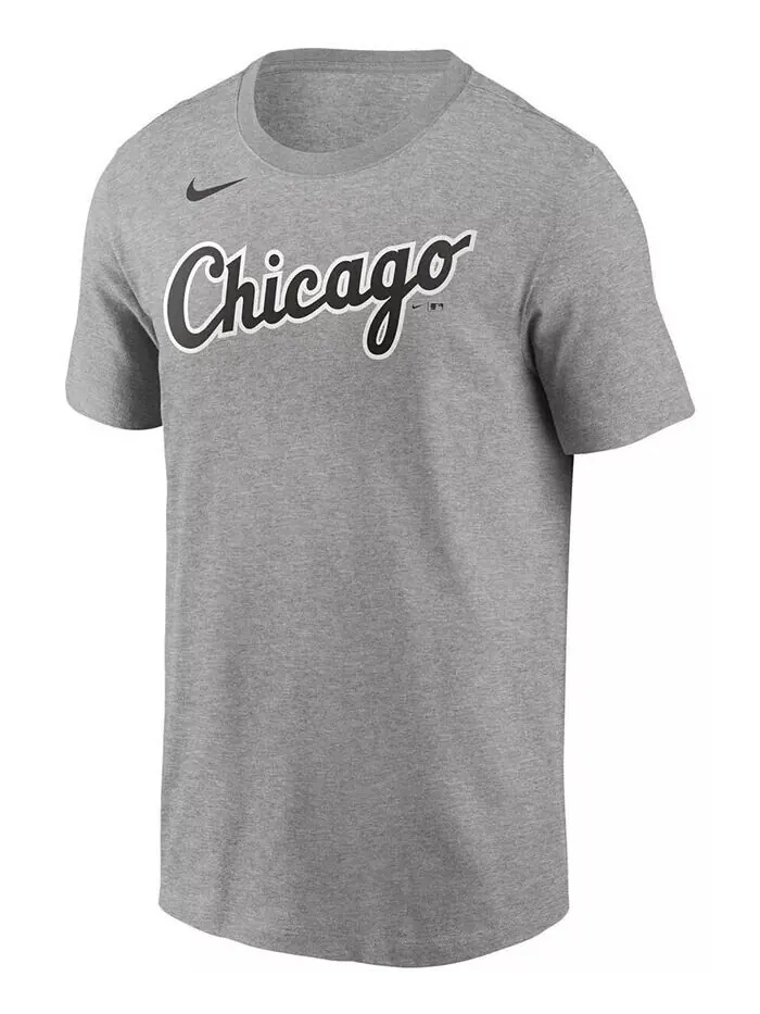 Мужская футболка Heather Grey Chicago White Sox с именем и номером Nike — изображение 2 из 3
