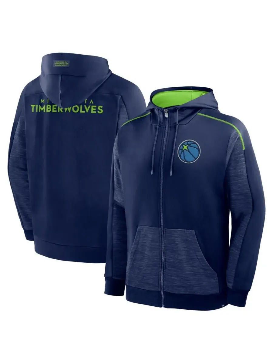 Fanatics Мужская темно-синяя толстовка на молнии с надписью "Minnesota Timberwolves Back Door Cut — изображение 1 из 5