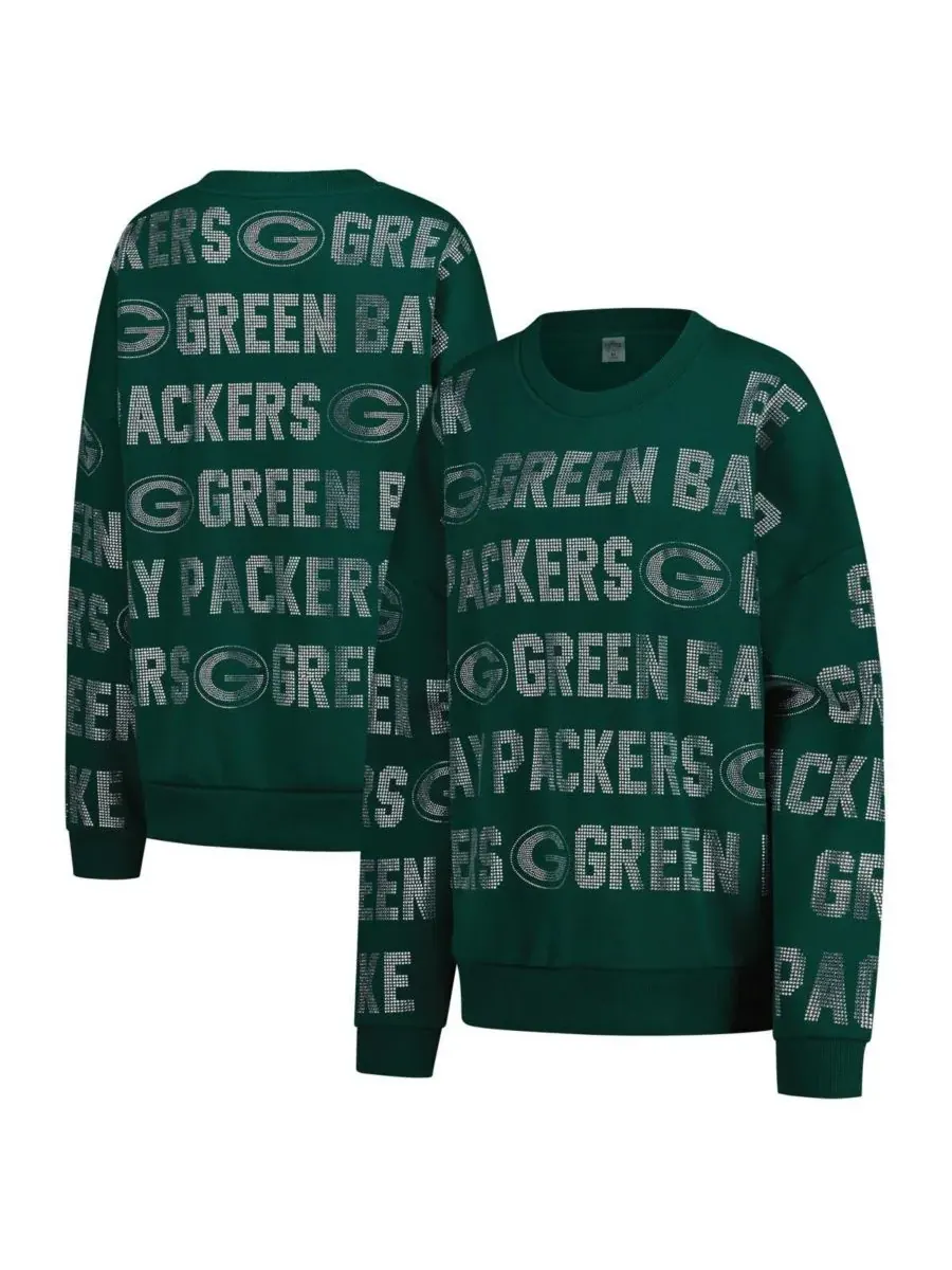 Gameday Couture Женская толстовка оверсайз Green Bay Packers в стиле Hype Era с надписью — изображение 1 из 4, зеленый