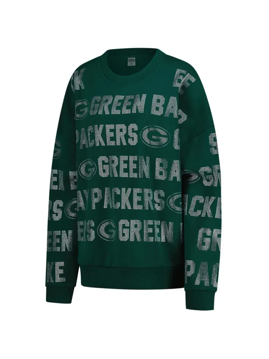Gameday Couture Женская толстовка оверсайз Green Bay Packers в стиле Hype Era с надписью — изображение 2 из 4, зеленый