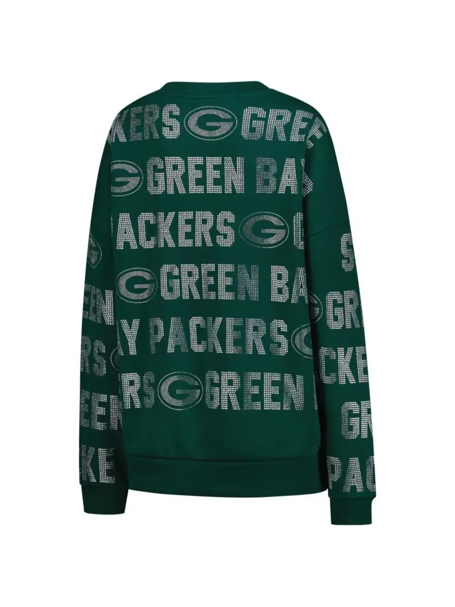 Gameday Couture Женская толстовка оверсайз Green Bay Packers в стиле Hype Era с надписью — изображение 3 из 4, зеленый