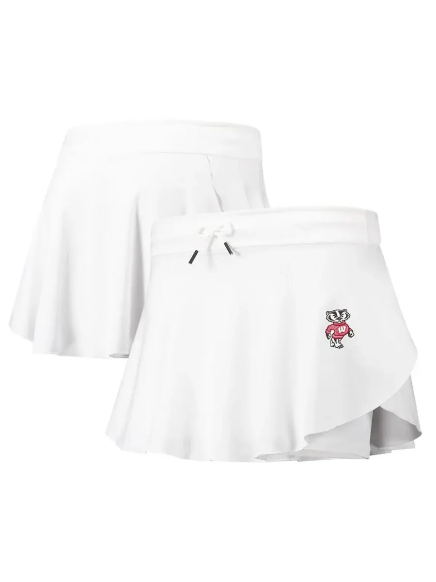 Under Armour Женская белая юбка-шорты Wisconsin Badgers Gameday Soft Skort с разрезом для игрового — изображение 1 из 3