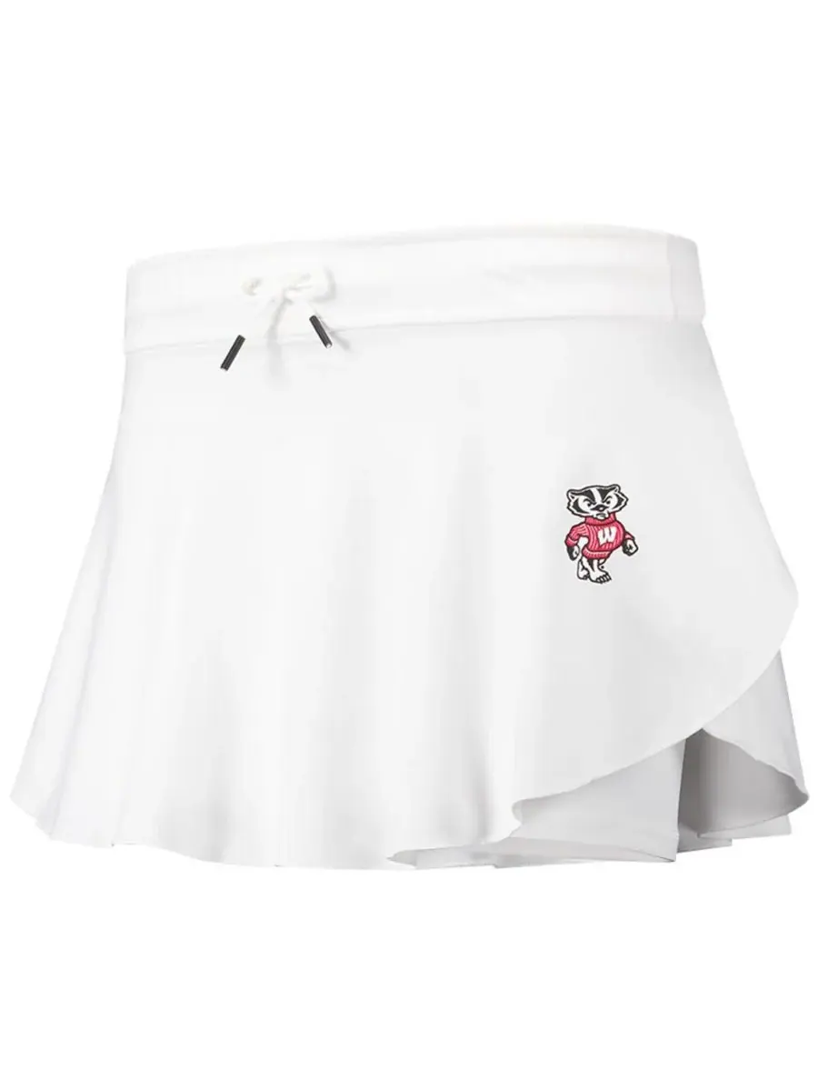 Under Armour Женская белая юбка-шорты Wisconsin Badgers Gameday Soft Skort с разрезом для игрового — изображение 3 из 3