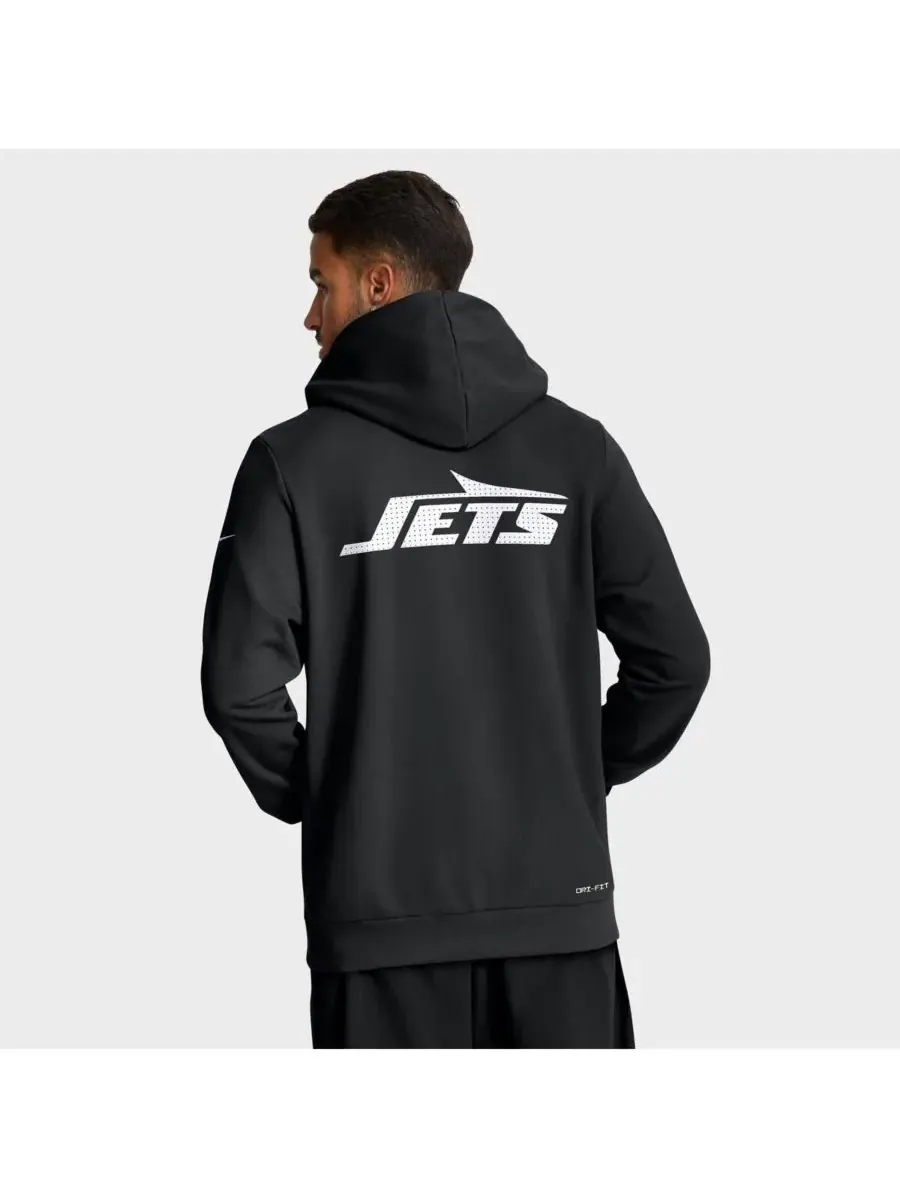 Nike Мужская черная толстовка на молнии New York Jets Sideline Standard Issue Utility Player Dri-FIT — изображение 2 из 5