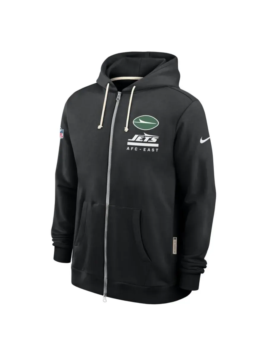 Nike Мужская черная толстовка на молнии New York Jets Sideline Standard Issue Utility Player Dri-FIT — изображение 3 из 5