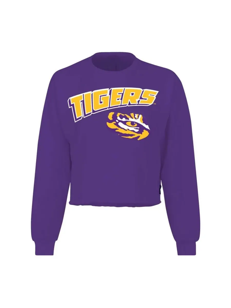 Spirit Jersey Женская фиолетовая укороченная футболка с длинными рукавами и свободным кроем в стиле — изображение 3 из 3