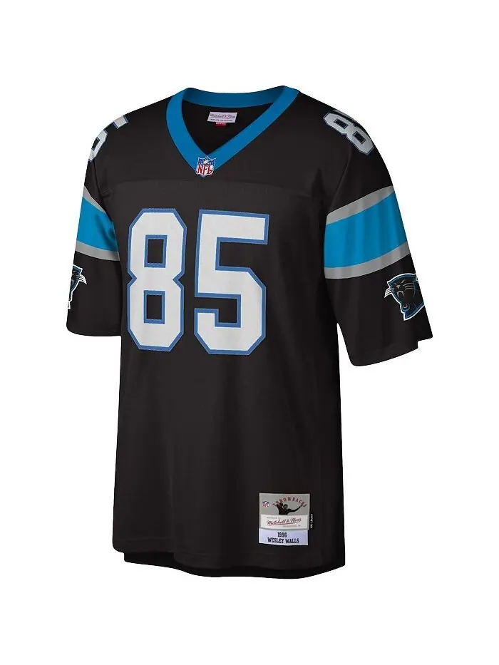 Мужская футболка Wesley Walls Black Carolina Panthers 1996 Legacy Replica Mitchell & Ness — изображение 3 из 3, черный