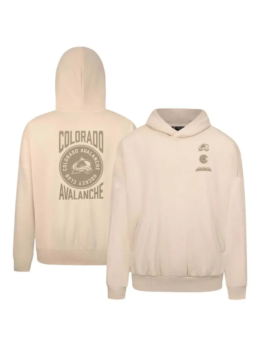 LevelWear Мужская кремовая толстовка с капюшоном Colorado Avalanche Contact Stamp — изображение 1 из 3, бежевый
