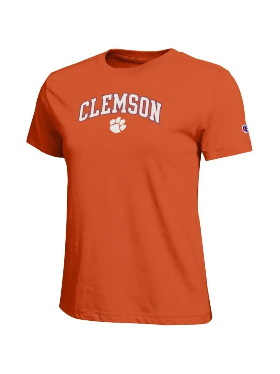 Champion Женская оранжевая футболка с логотипом Clemson Tigers в виде дуги — изображение 3 из 3, оранжевый