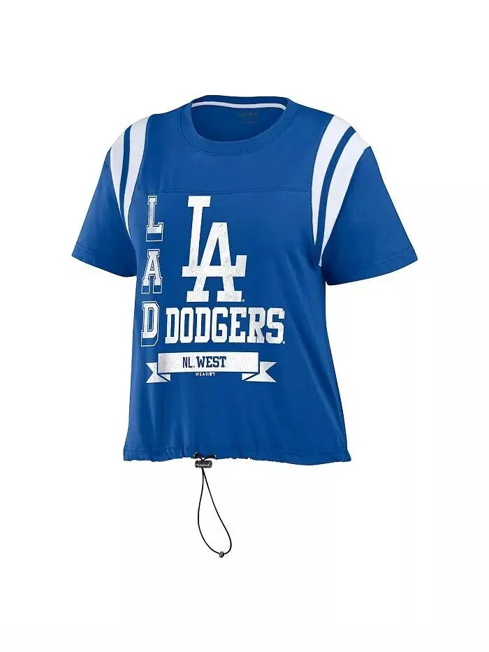 Женская футболка с цветными блоками Royal Los Angeles Dodgers Wear By Erin Andrews — изображение 3 из 3