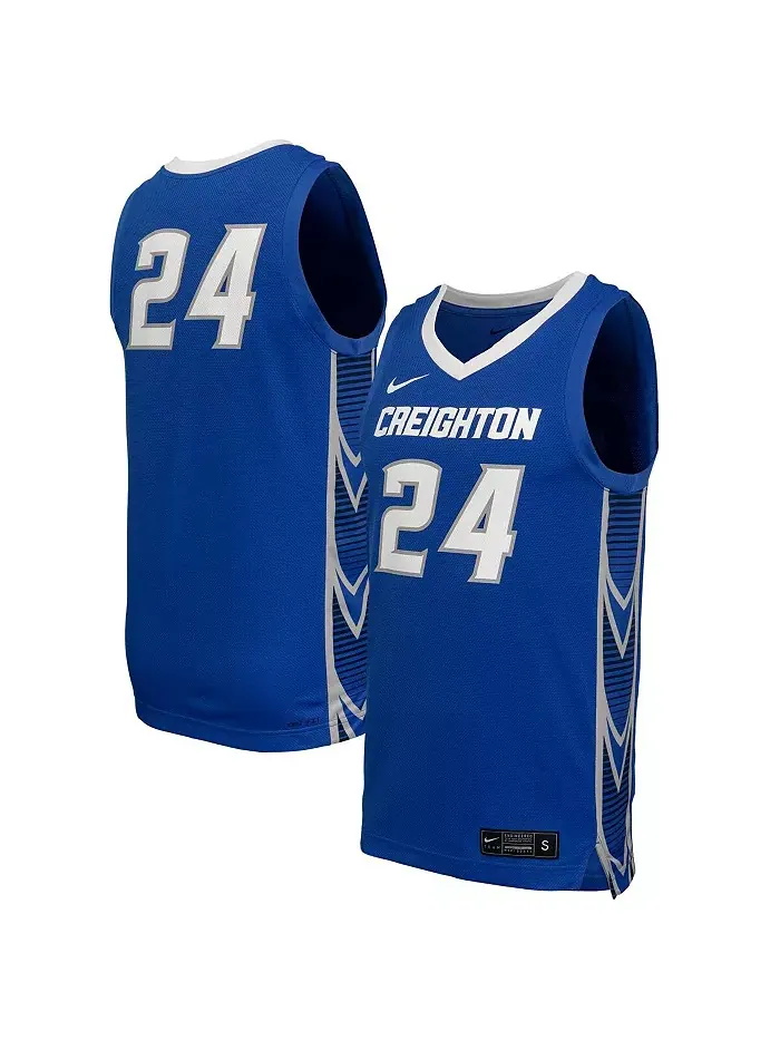 Мужская баскетбольная реплика футболки Creighton Bluejays синего цвета Nike — изображение 1 из 3