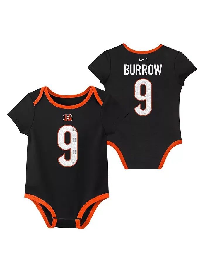 Детский набор из трех боди для мальчиков и девочек Joe Burrow Cincinnati Bengals Nike — изображение 2 из 4