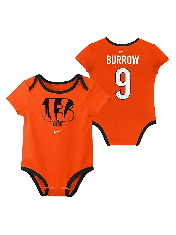 Детский набор из трех боди для мальчиков и девочек Joe Burrow Cincinnati Bengals Nike — изображение 3 из 4
