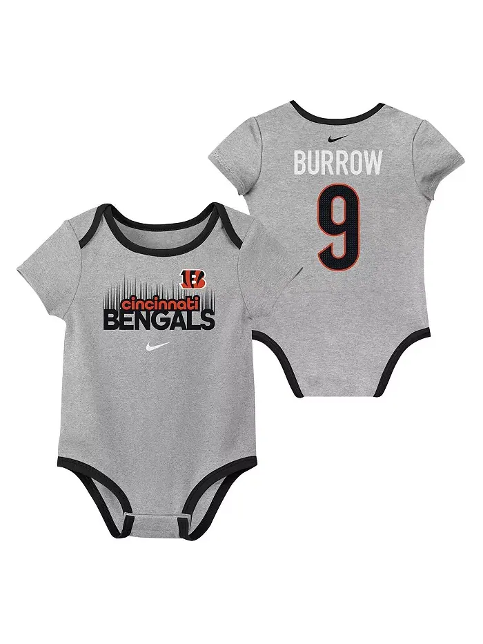 Детский набор из трех боди для мальчиков и девочек Joe Burrow Cincinnati Bengals Nike — изображение 4 из 4