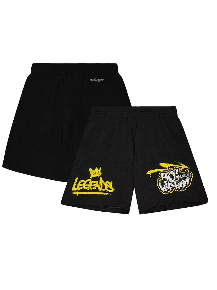 Мужские шорты "50th Anniversary of Hip-Hop Legends" черные Mitchell & Ness — изображение 1 из 4