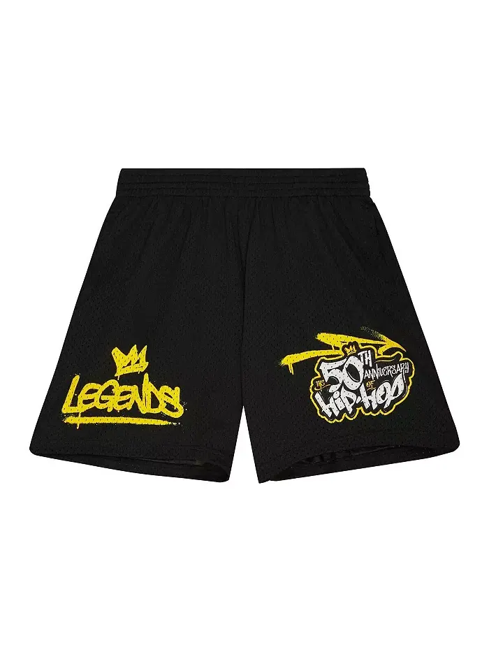 Мужские шорты "50th Anniversary of Hip-Hop Legends" черные Mitchell & Ness — изображение 3 из 4