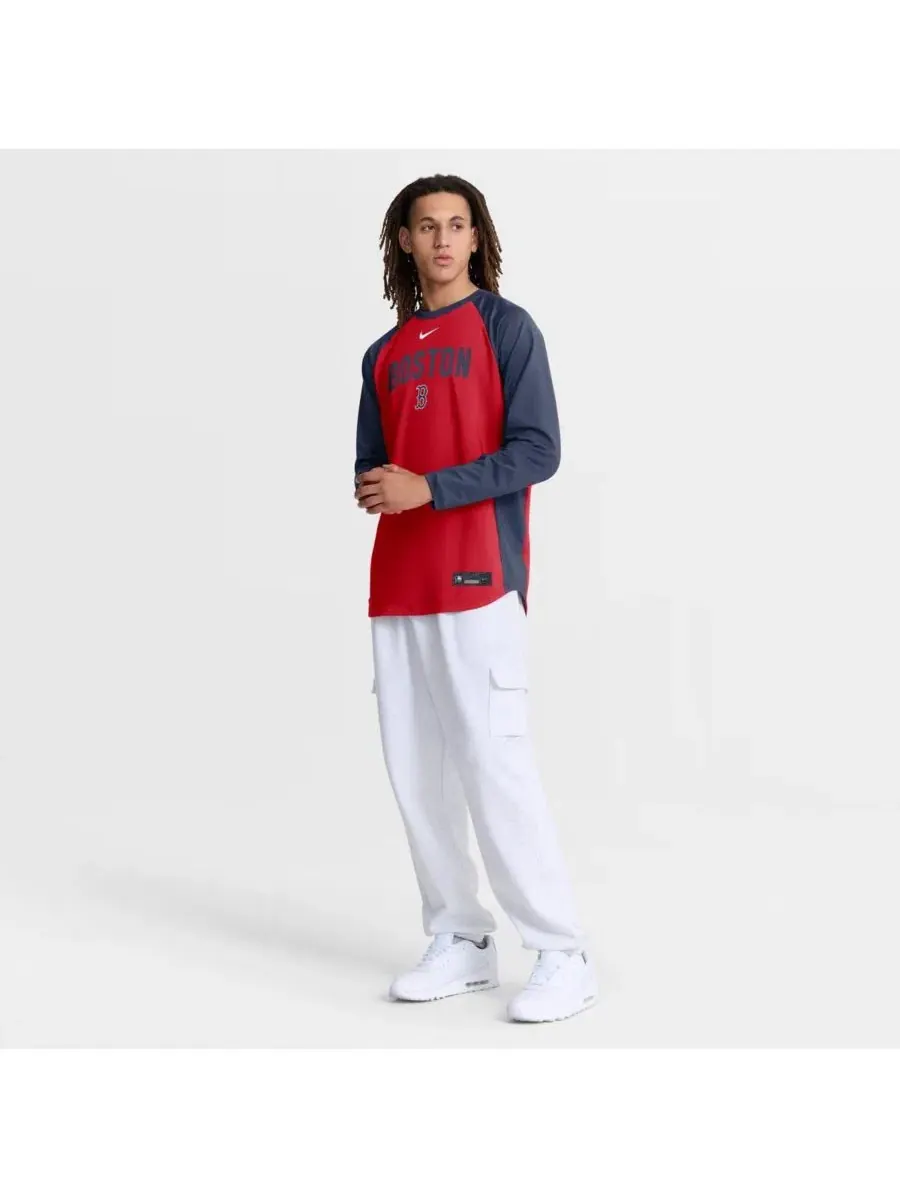 Мужская красная толстовка Boston Red Sox из аутентичной коллекции с рукавами реглан и технологией — изображение 5 из 5