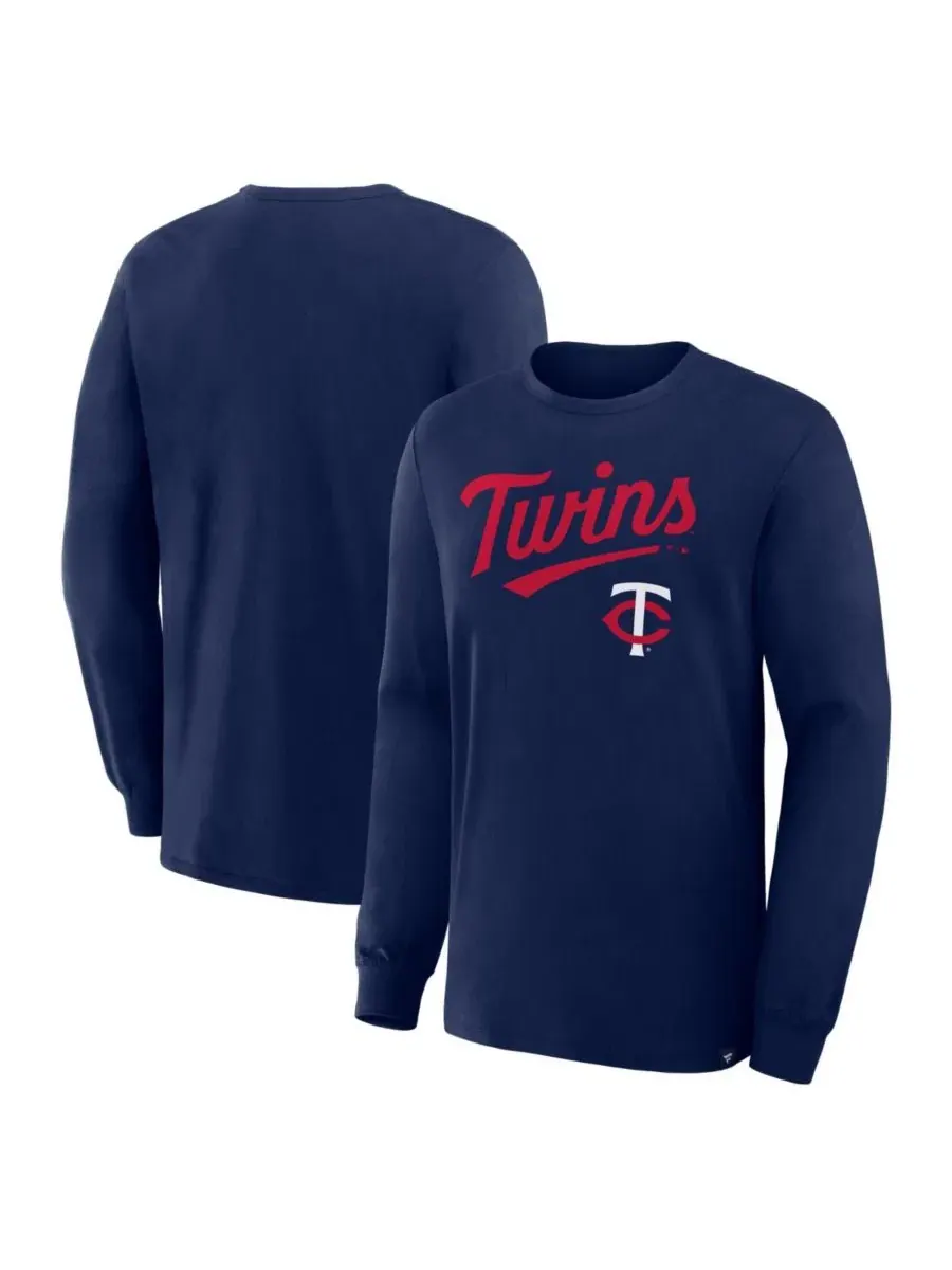 Мужская темно-синяя футболка с длинным рукавом Minnesota Twins Lock-Up Legacy Fanatics — изображение 1 из 3, темно-синий