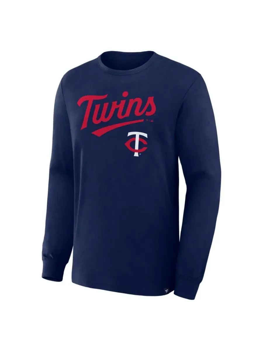 Мужская темно-синяя футболка с длинным рукавом Minnesota Twins Lock-Up Legacy Fanatics — изображение 3 из 3, темно-синий