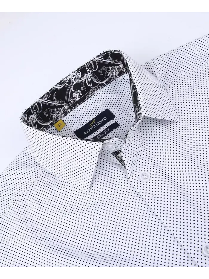 Мужская классическая рубашка с пуговицами Nautical в облегающем крое Slim Fit Azaro Uomo — изображение 2 из 6