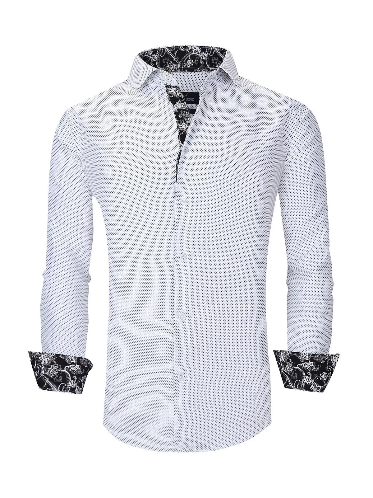 Мужская классическая рубашка slim fit business в морском стиле на пуговицах Azaro Uomo