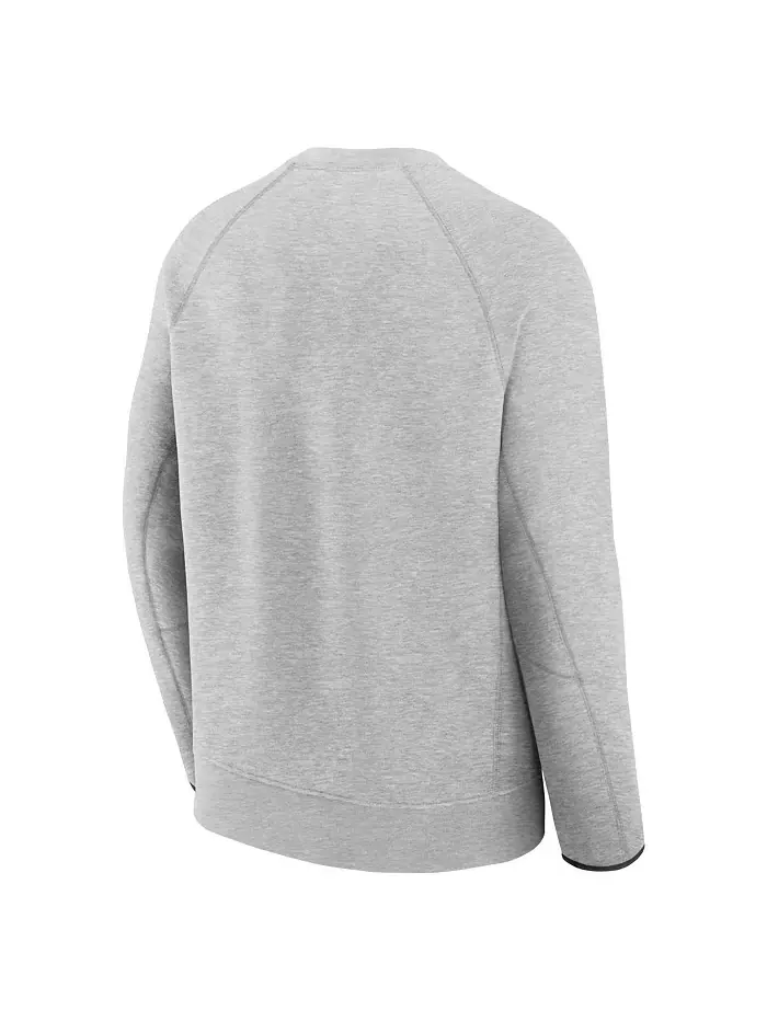 Мужской свитшот Tech Fleece с регланным рукавом в ворсистом сером цвете San Francisco 49ers Nike — изображение 3 из 3