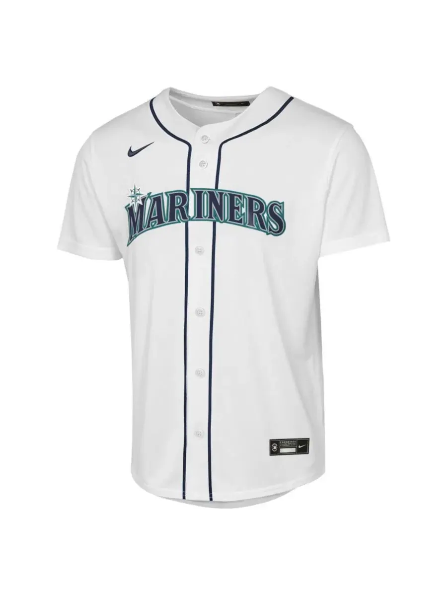 Детская футболка-джерси Nike Bryan Woo White Seattle Mariners Baseline Jersey — изображение 2 из 3, белый